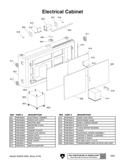 Parts for G0876 8