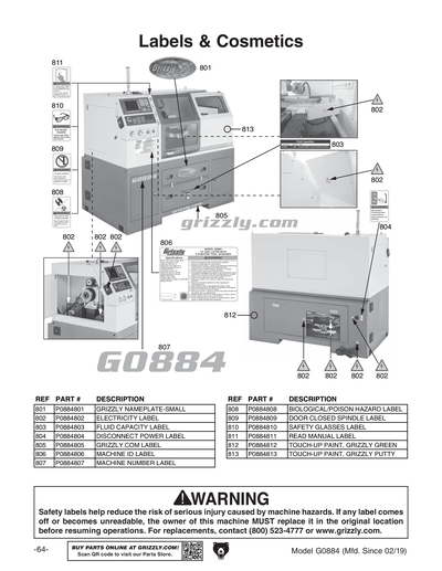 Part Diagram for G0884