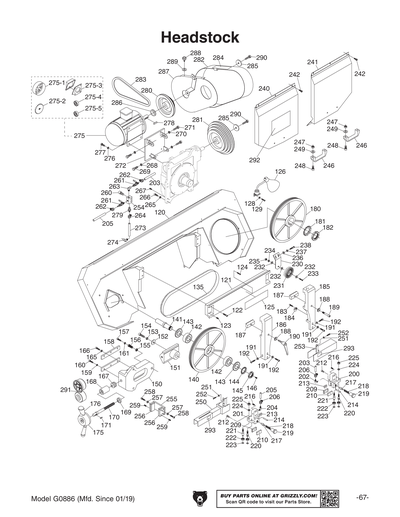 Parts for G0886 12