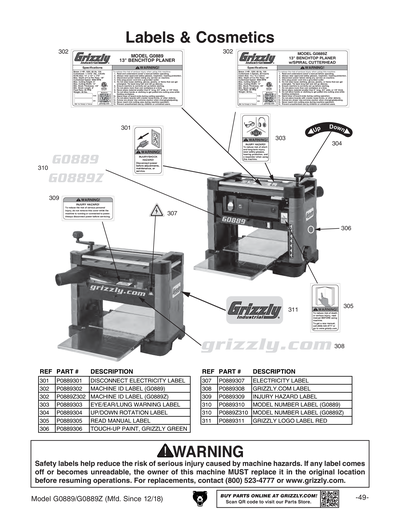Part Diagram for G0889Z