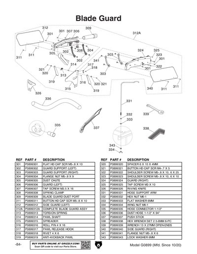 Part Diagram for G0899