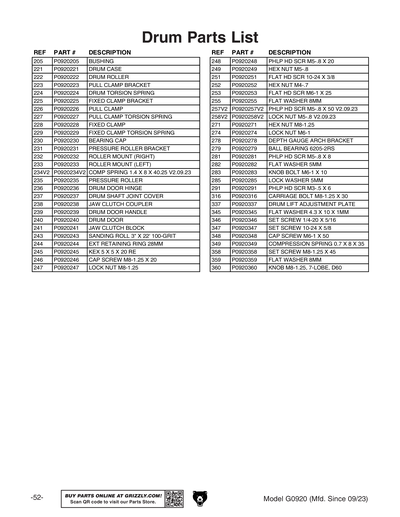 Part Diagram for G0920