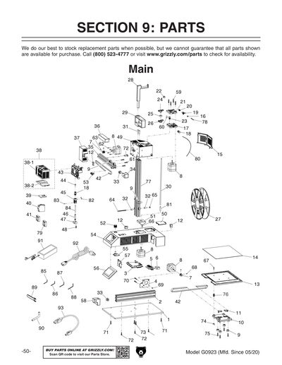 Part Diagram for G0923