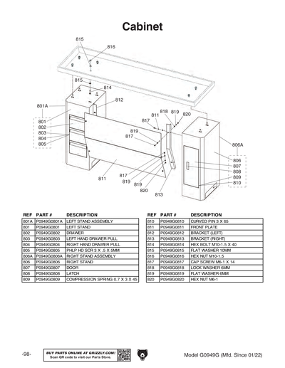 Part Diagram for G0949G