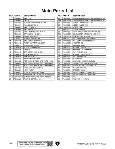 Part Diagram for G0953
