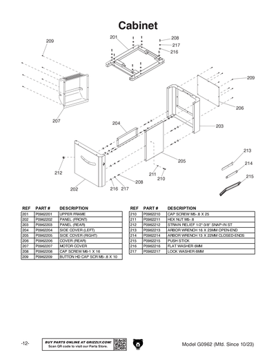 Part Diagram for G0962