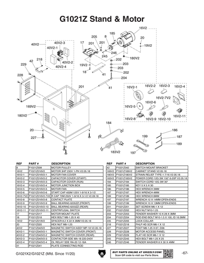 Parts for G1021X2 15