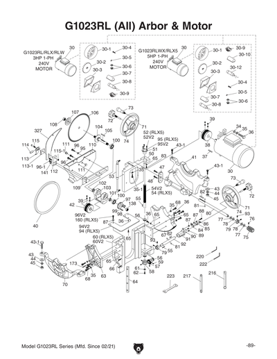 Part Diagram for G1023RLW