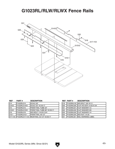 Part Diagram for G1023RLX5