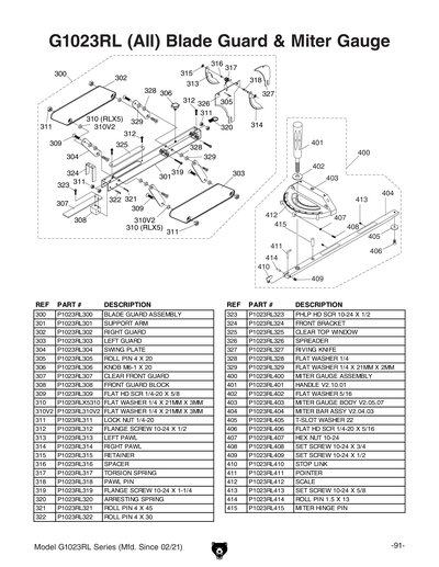 Part Diagram for G1023RLX