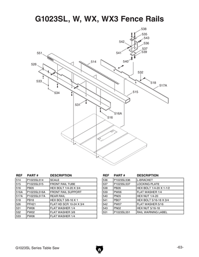 Part Diagram for G1023SL