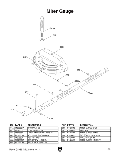 Part Diagram for G1026