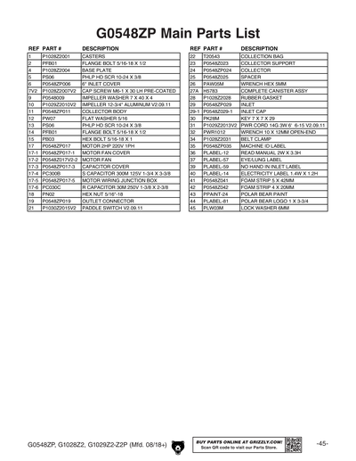 Part Diagram for G1029Z2