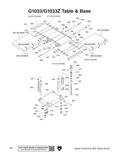 Parts for G1033 20