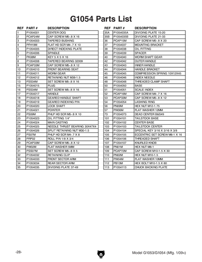 Part Diagram for G1054