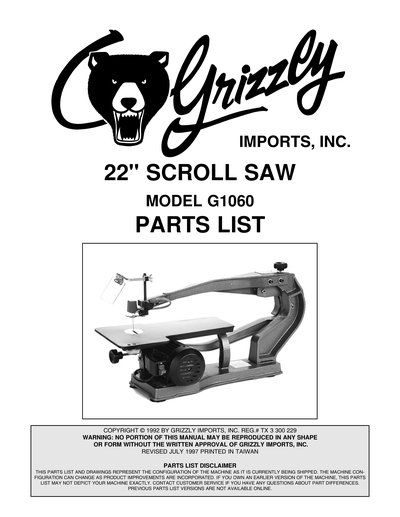 Part Diagram for G1060