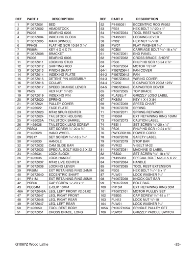 Part Diagram for G1067Z