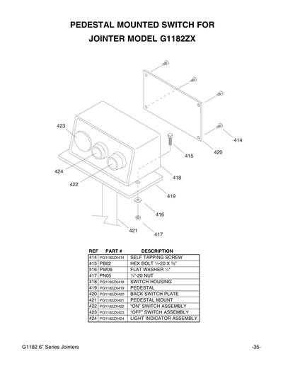 Parts for G1182ZX 6