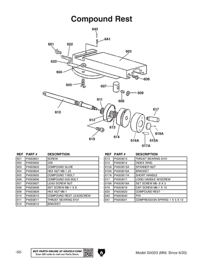 Part Diagram for G4003