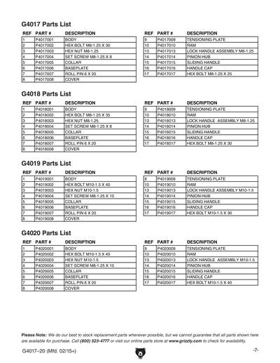 Part Diagram for G4018