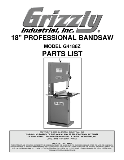 Parts for G4186Z 18