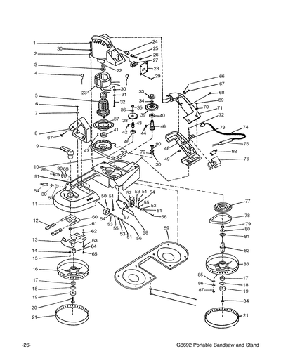 Parts for G8692 Combination Benchtop/Hand-Held Metal-Cutting