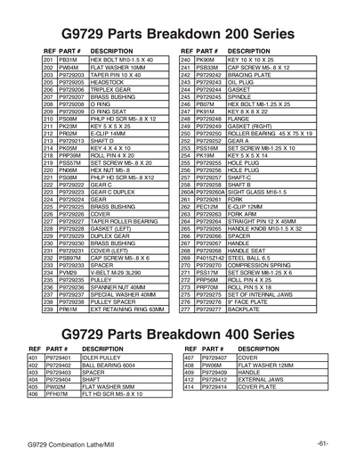 Part Diagram for G9729