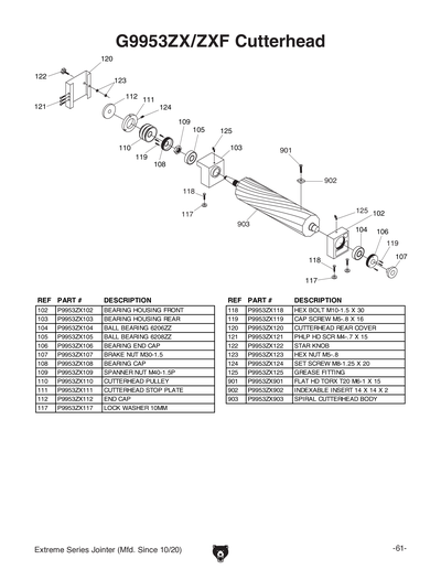 Part Diagram for G9860ZX