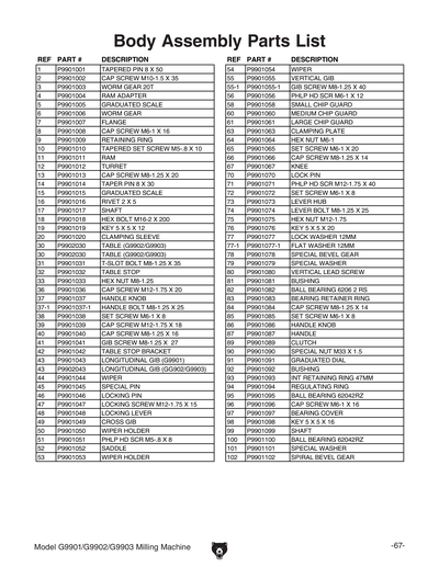 Part Diagram for G9903