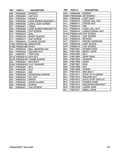 Part Diagram for G9959