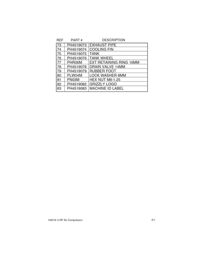 Part Diagram for H4519