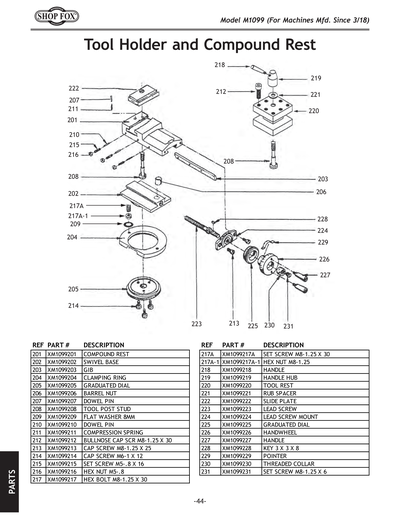 Part Diagram for M1099