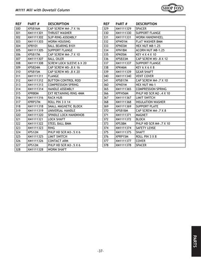 Part Diagram for M1111