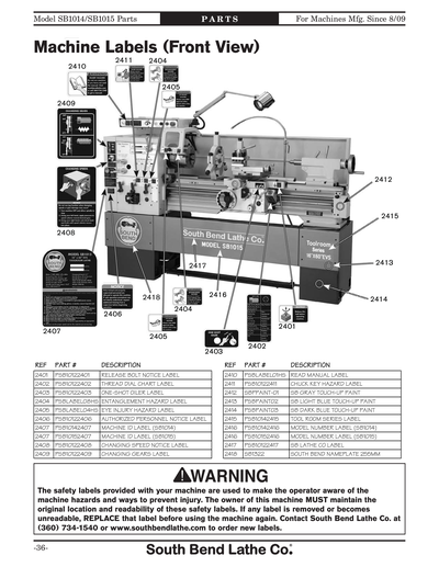Part Diagram for SB1015