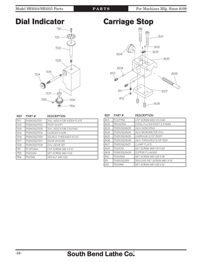 Part Diagram for SB1015F