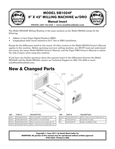 Part Diagram for SB1024F