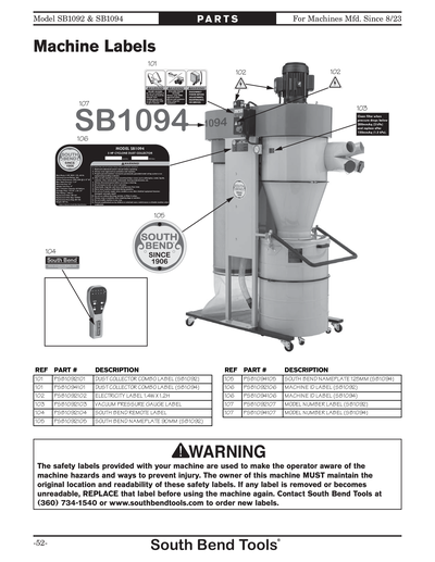 Part Diagram for SB1092