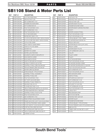 Part Diagram for SB1108