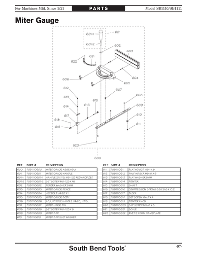 Part Diagram for SB1111