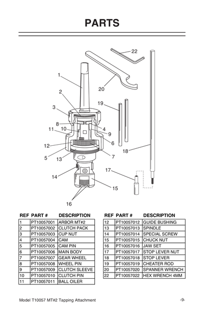 Part Diagram for T10057