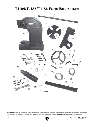 Part Diagram for T1186