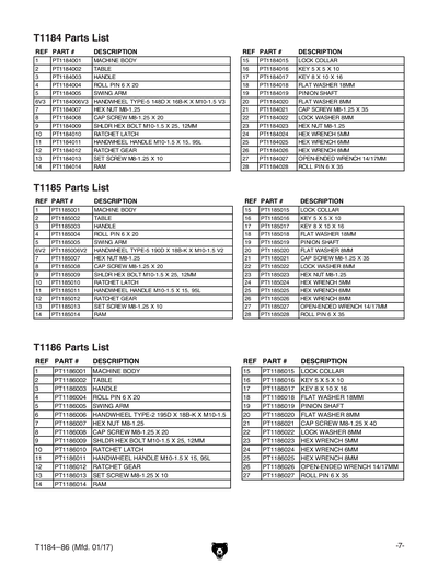 Part Diagram for T1186