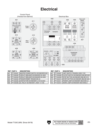 Part Diagram for T1242