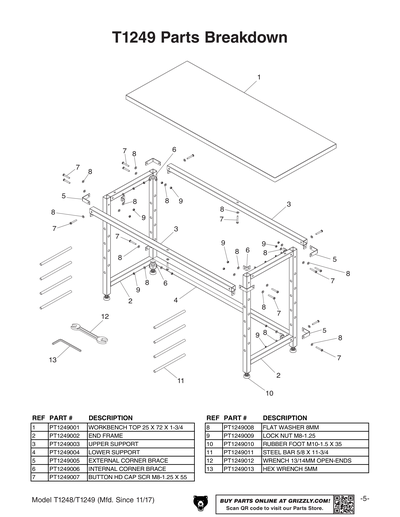 Part Diagram for T1249
