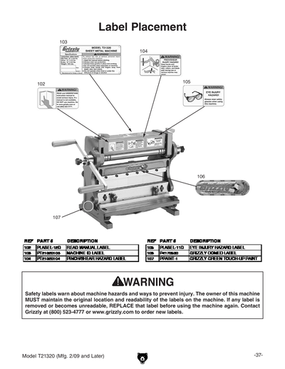 Part Diagram for T21320