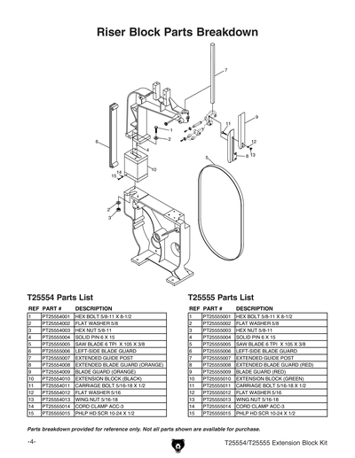 Part Diagram for T25554