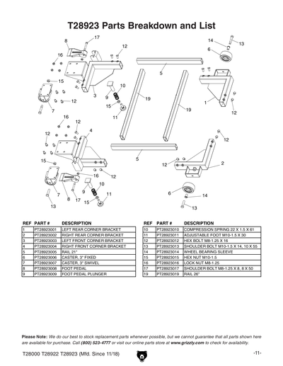 Part Diagram for T28922