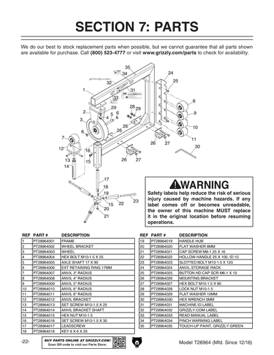 Part Diagram for T28964