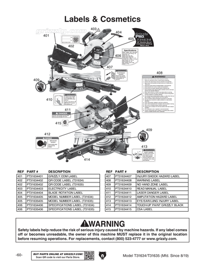 Part Diagram for T31634