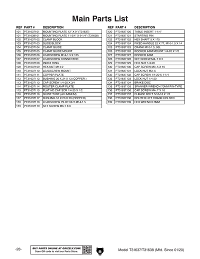 Part Diagram for T31638